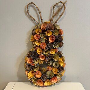 Easter Bunny Floral Wood Flower Wreath